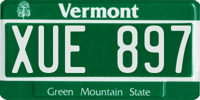 VT license plate XUE897