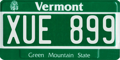 VT license plate XUE899