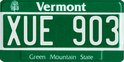 VT license plate XUE903