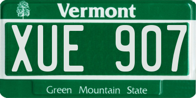 VT license plate XUE907