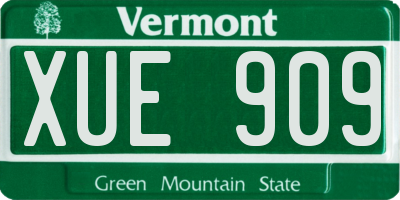 VT license plate XUE909