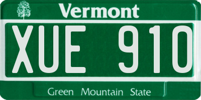 VT license plate XUE910