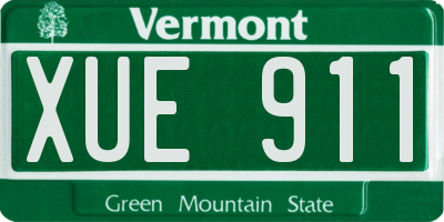 VT license plate XUE911