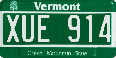 VT license plate XUE914
