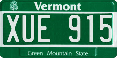 VT license plate XUE915