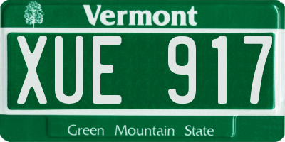 VT license plate XUE917