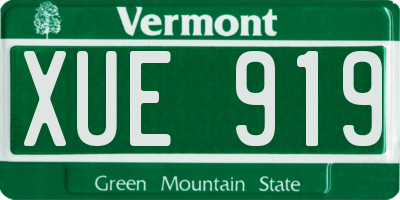 VT license plate XUE919