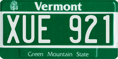 VT license plate XUE921