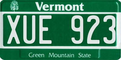 VT license plate XUE923