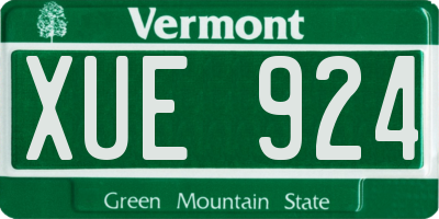 VT license plate XUE924