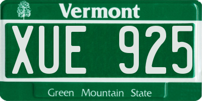 VT license plate XUE925