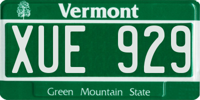VT license plate XUE929