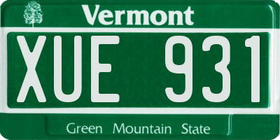 VT license plate XUE931