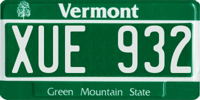 VT license plate XUE932