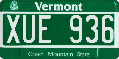 VT license plate XUE936
