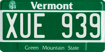 VT license plate XUE939