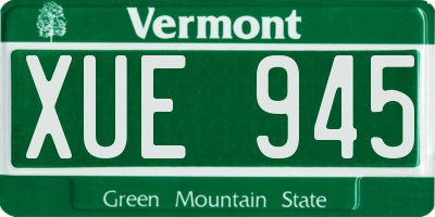 VT license plate XUE945