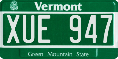 VT license plate XUE947