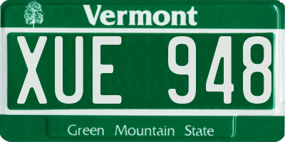 VT license plate XUE948