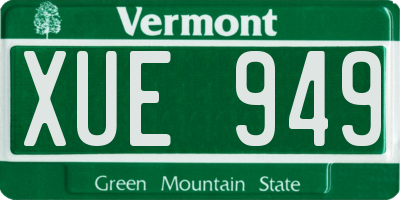 VT license plate XUE949
