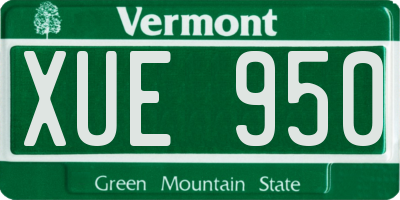 VT license plate XUE950