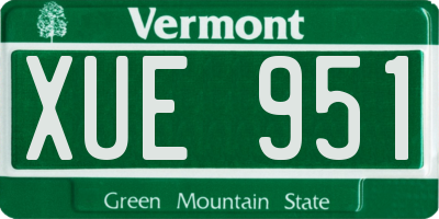 VT license plate XUE951