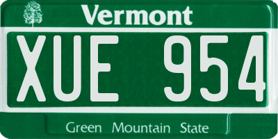 VT license plate XUE954