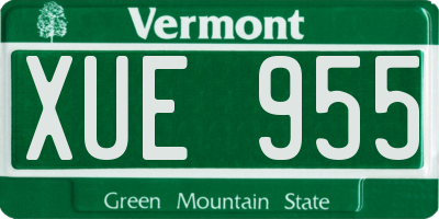 VT license plate XUE955