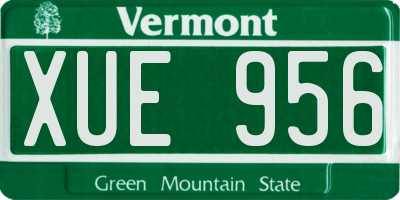 VT license plate XUE956