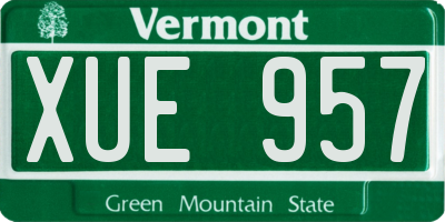 VT license plate XUE957