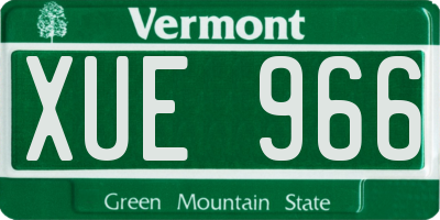 VT license plate XUE966