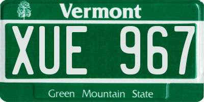 VT license plate XUE967