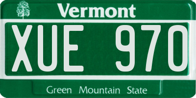 VT license plate XUE970