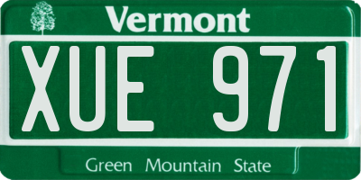 VT license plate XUE971