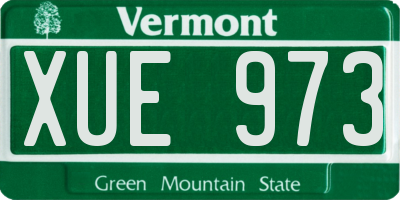VT license plate XUE973