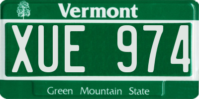 VT license plate XUE974