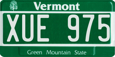 VT license plate XUE975