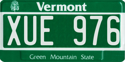 VT license plate XUE976