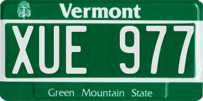 VT license plate XUE977