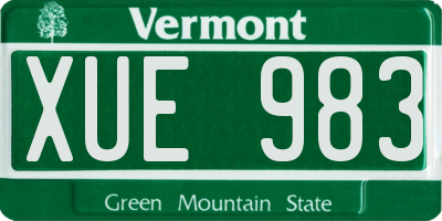 VT license plate XUE983