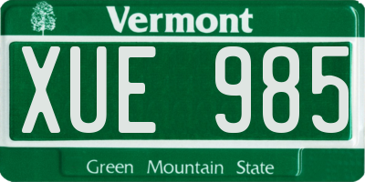 VT license plate XUE985