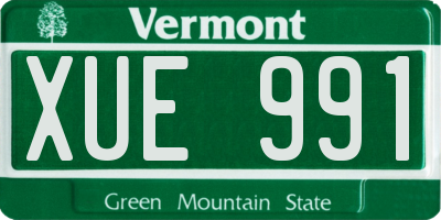 VT license plate XUE991