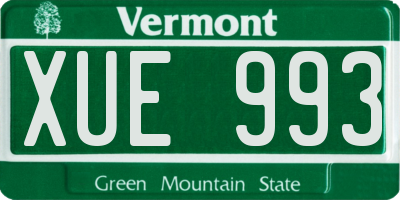 VT license plate XUE993