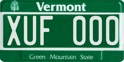 VT license plate XUF000