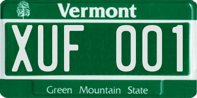VT license plate XUF001