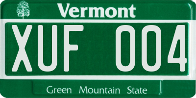 VT license plate XUF004