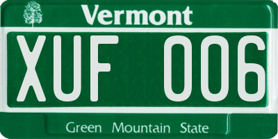 VT license plate XUF006
