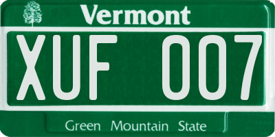 VT license plate XUF007