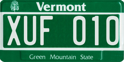 VT license plate XUF010