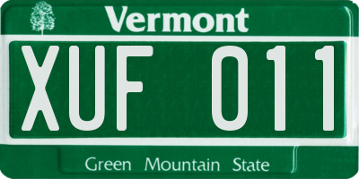 VT license plate XUF011